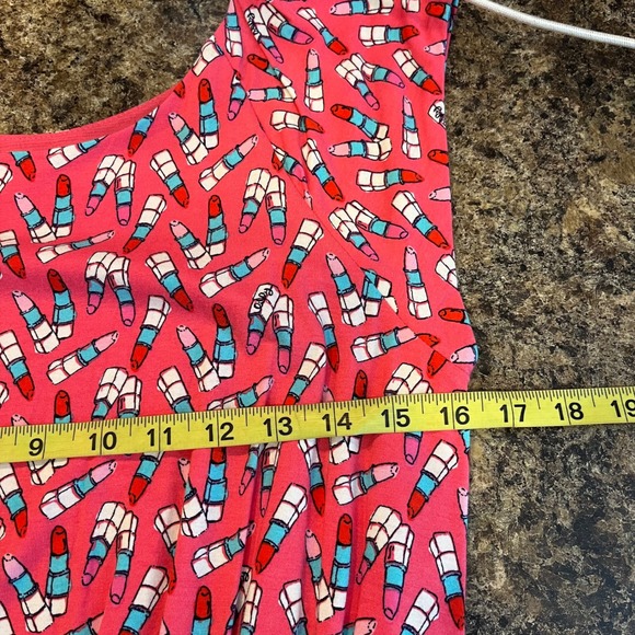 Lilly Pulitzer Laney Kissy Dress Size Medium Lipstick Pattern Pink Blue‎ - Picture 8 of 9